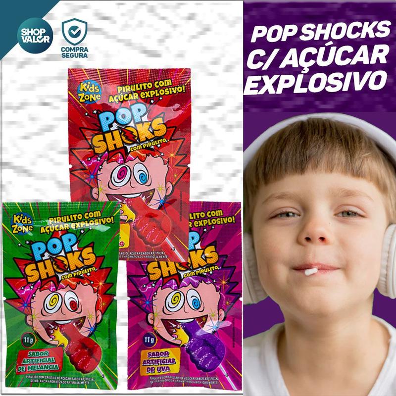 FORK&POPS 懐メロ　15枚セット Kit 15x Pop Shock Em Pirulito Kids Zone Com Açucar Explosivo Doce